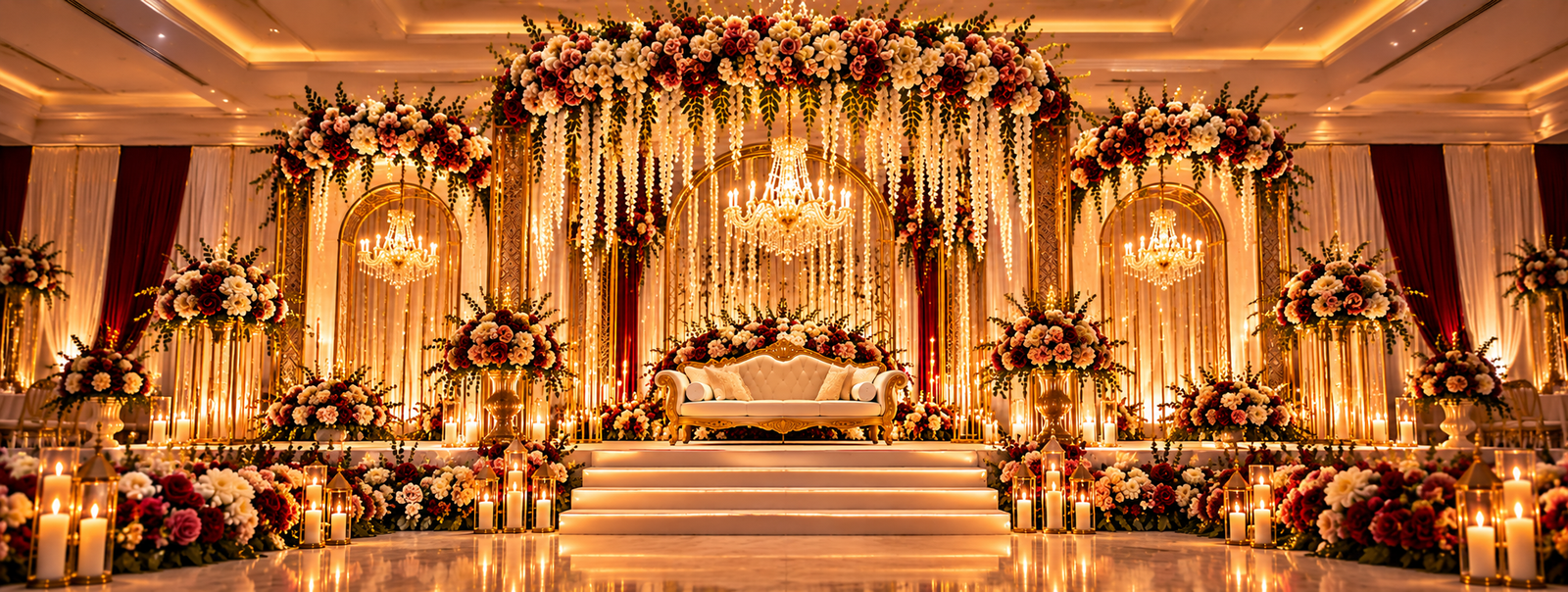 Luxury floral wedding mandap